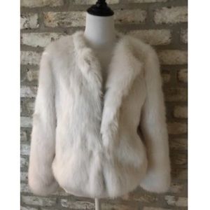 NWT! Philanthropy faux white fur jacket